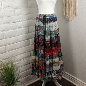 ❌SOLD❌Vintage Bohemian Patchwork Maxi Skirt